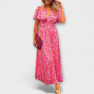 Elsie - Klasikinė Suknelė su V Formos Iškirpte